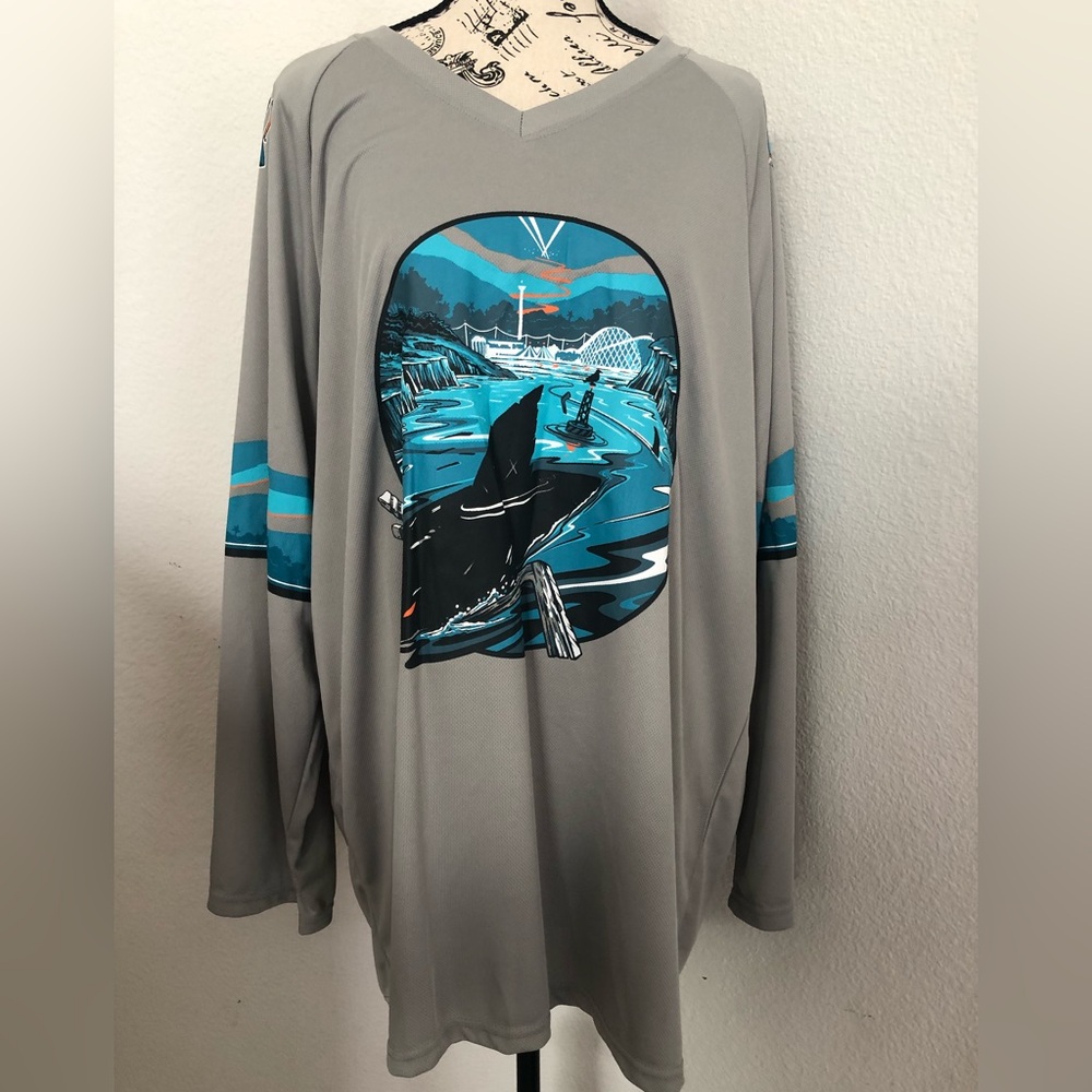 San Jose Sharks 🦈 Gray Graphic Long Sleeve Shirt XL